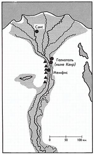Саис в древнем Египте на западной протоке в дельте Нила
